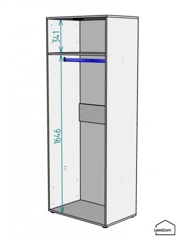 Шкаф Linnea MHR-2 2050х800х510 (ДВ-М 11.1.25) в Сухом Логу - suhoj-log.mebel-e96.ru