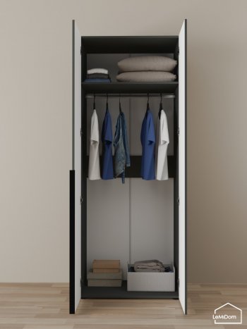 Шкаф Linnea MHR-2 2050х800х510 (Графит-М 11.1.25) в Сухом Логу - suhoj-log.mebel-e96.ru