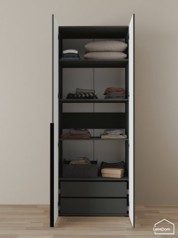 Шкаф Linnea MHR-2-3 2050х800х510 (Графит-М 11.1.25) в Сухом Логу - suhoj-log.mebel-e96.ru