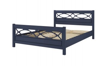 Кровать из массива Лоренса Темный лазурный (БМ) в Сухом Логу - suhoj-log.mebel-e96.ru