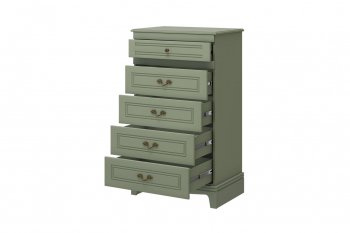 Комод 5 ящиков Лорето зеленый самшит (БМ) в Сухом Логу - suhoj-log.mebel-e96.ru