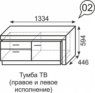 Тумба ТВ Люмен №2 (ИжМ) в Сухом Логу - suhoj-log.mebel-e96.ru