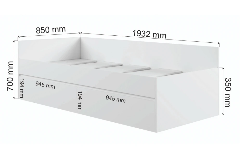 Кровать-софа Мадера белый (Альбина) в Сухом Логу - suhoj-log.mebel-e96.ru