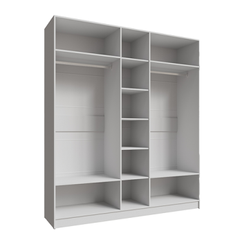 Шкаф Мадрид 2000 мм с зеркалом, белый (Текс) в Сухом Логу - suhoj-log.mebel-e96.ru