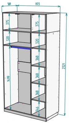 Шкаф 1200 мм Мальта light H289 + Антресоль HA3 (ДСС) в Сухом Логу - suhoj-log.mebel-e96.ru