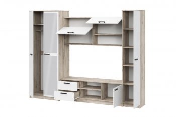 Стенка Марта-12 дуб крафт серый/белый (ИЦ) в Сухом Логу - suhoj-log.mebel-e96.ru