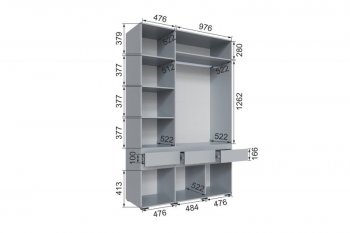 Шкаф 1500 мм Мерида серый камень/графит (Микон) в Сухом Логу - suhoj-log.mebel-e96.ru