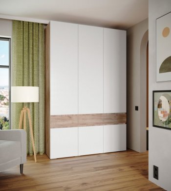 Шкаф 1500 мм Мерида крафт табачный/белый (Микон) в Сухом Логу - suhoj-log.mebel-e96.ru