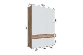 Шкаф 1500 мм Мерида крафт табачный/белый (Микон) в Сухом Логу - suhoj-log.mebel-e96.ru