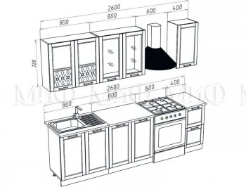 Кухонный гарнитур Милано 2000 мм орех (Миф) в Сухом Логу - suhoj-log.mebel-e96.ru