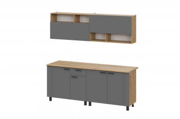 Кухонный гарнитур Монако 2000 мм графит (СВ) в Сухом Логу - suhoj-log.mebel-e96.ru