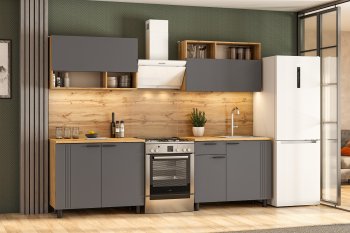 Кухонный гарнитур Монако 2000 мм графит (СВ) в Сухом Логу - suhoj-log.mebel-e96.ru