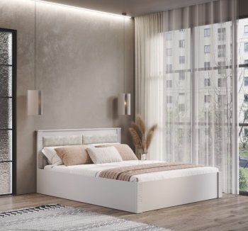 Кровать двуспальная Монако КР-16 кашемир (БТС) в Сухом Логу - suhoj-log.mebel-e96.ru