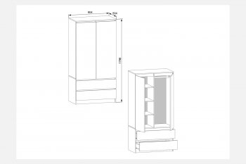 Шкаф 900 мм с антресолью Мори (ДСВ) в Сухом Логу - suhoj-log.mebel-e96.ru