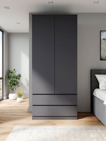 Шкаф 900 мм Мори 900.2 графит высота 2100 мм (ДСВ) в Сухом Логу - suhoj-log.mebel-e96.ru