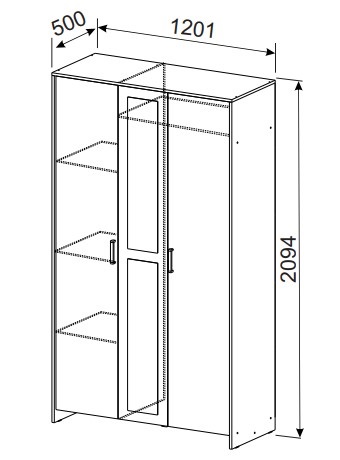 Шкаф распашной 1200 мм Дольче (СВ) в Сухом Логу - suhoj-log.mebel-e96.ru