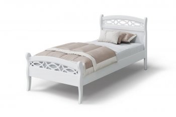Кровать Натали массив береза + МДФ, белый (МЛК) в Сухом Логу - suhoj-log.mebel-e96.ru