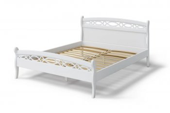 Кровать Натали массив береза + МДФ, белый (МЛК) в Сухом Логу - suhoj-log.mebel-e96.ru