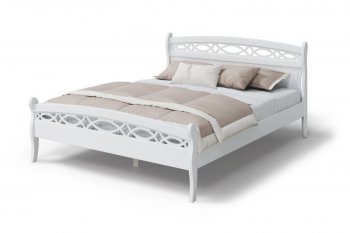 Кровать Натали массив береза + МДФ, белый (МЛК) в Сухом Логу - suhoj-log.mebel-e96.ru