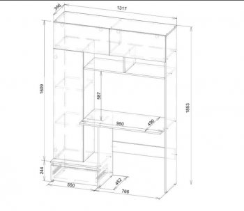 Стол компьютерный Некст-1 + Шкаф (СВ) в Сухом Логу - suhoj-log.mebel-e96.ru