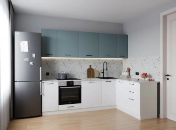 Кухонный гарнитур угловой Ниагара МДФ/ЛДСП 2600*1600 мм (Санвут) в Сухом Логу - suhoj-log.mebel-e96.ru