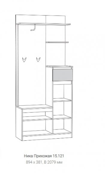Прихожая Ника 15.121 в Сухом Логу - suhoj-log.mebel-e96.ru