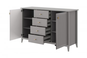 Комод 4 ящика 2 двери Никеа антрацит (БМ) в Сухом Логу - suhoj-log.mebel-e96.ru