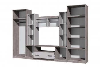 Стенка Николь-2 крафт серый/кашемир (Зарон) в Сухом Логу - suhoj-log.mebel-e96.ru