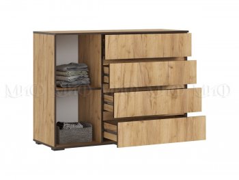Комод 1 дверь 4 ящика (1200) Норд, дуб крафт (Миф) в Сухом Логу - suhoj-log.mebel-e96.ru