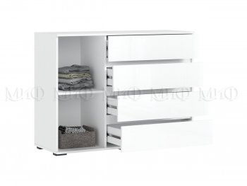Комод 1 дверь 4 ящика (1200) Норд,  белый (Миф) в Сухом Логу - suhoj-log.mebel-e96.ru
