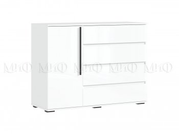 Комод 1 дверь 4 ящика (1200) Норд,  белый (Миф) в Сухом Логу - suhoj-log.mebel-e96.ru