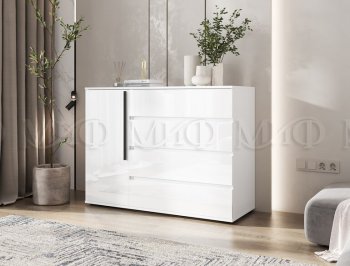 Комод 1 дверь 4 ящика (1200) Норд,  белый (Миф) в Сухом Логу - suhoj-log.mebel-e96.ru