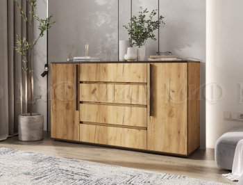 Комод 2 двери 4 ящика (1600) Норд, крафт (Миф) в Сухом Логу - suhoj-log.mebel-e96.ru