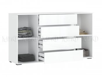 Комод 2 двери 4 ящика (1600) Норд, белый (Миф) в Сухом Логу - suhoj-log.mebel-e96.ru