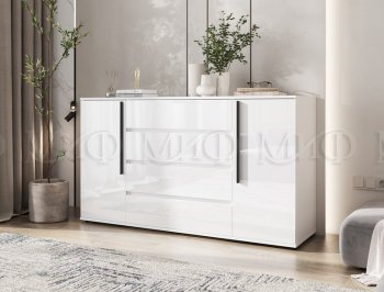 Комод 2 двери 4 ящика (1600) Норд, белый (Миф) в Сухом Логу - suhoj-log.mebel-e96.ru