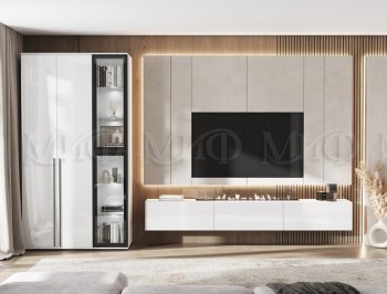 Стенка Норд белый глянец (Миф) в Сухом Логу - suhoj-log.mebel-e96.ru