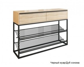 Обувница Крафт 2 (Черный муар/Дуб сонома) в Сухом Логу - suhoj-log.mebel-e96.ru