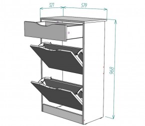 Обувница W22 (ДВ-Графит) в Сухом Логу - suhoj-log.mebel-e96.ru