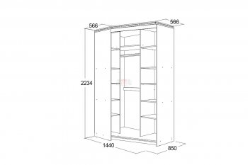 Шкаф-купе угловой Ольга-13 правый в Сухом Логу - suhoj-log.mebel-e96.ru