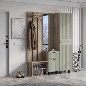 Прихожая Олива комп.1 шарли эвкалипт (БТС) в Сухом Логу - suhoj-log.mebel-e96.ru