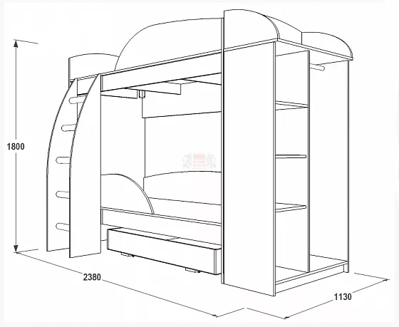 Кровать двухъярусная Омега-4А ЛДСП в Сухом Логу - suhoj-log.mebel-e96.ru