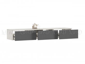 Стенка Оскар комп.2 крафт белый/графит (Миф) в Сухом Логу - suhoj-log.mebel-e96.ru