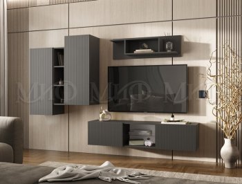 Стенка Оскар графит (Миф) в Сухом Логу - suhoj-log.mebel-e96.ru