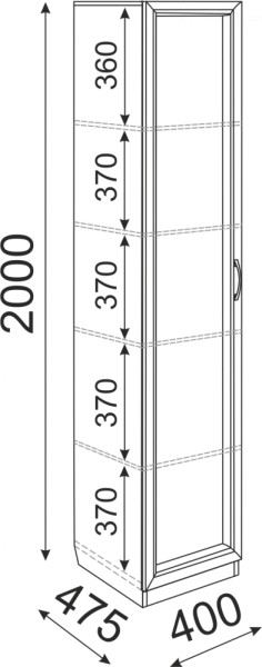 Пенал Остин М03 полки 400 (Риннер) в Сухом Логу - suhoj-log.mebel-e96.ru