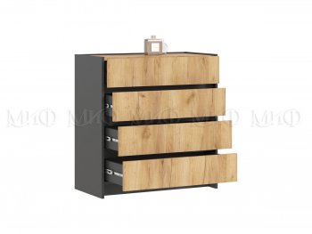 Комод 4ящ. Остин крафт/графит (Миф) в Сухом Логу - suhoj-log.mebel-e96.ru