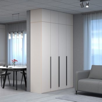 Шкаф 1600 мм Пальма с антресолью, Сатин (ДСВ) в Сухом Логу - suhoj-log.mebel-e96.ru