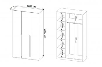 Шкаф 1200 мм Пальма с антресолью, Сатин (ДСВ) в Сухом Логу - suhoj-log.mebel-e96.ru