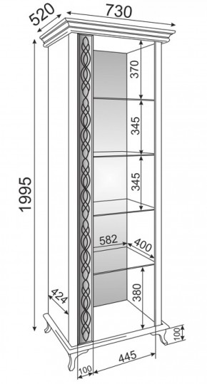 Пенал-витрина М01 Скарлетт (Риннер) в Сухом Логу - suhoj-log.mebel-e96.ru