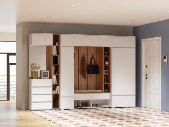 Прихожая Прага модульная, белый (Handis) в Сухом Логу - suhoj-log.mebel-e96.ru