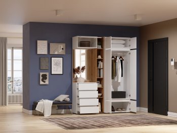 Прихожая Прага модульная, белый (Handis) в Сухом Логу - suhoj-log.mebel-e96.ru